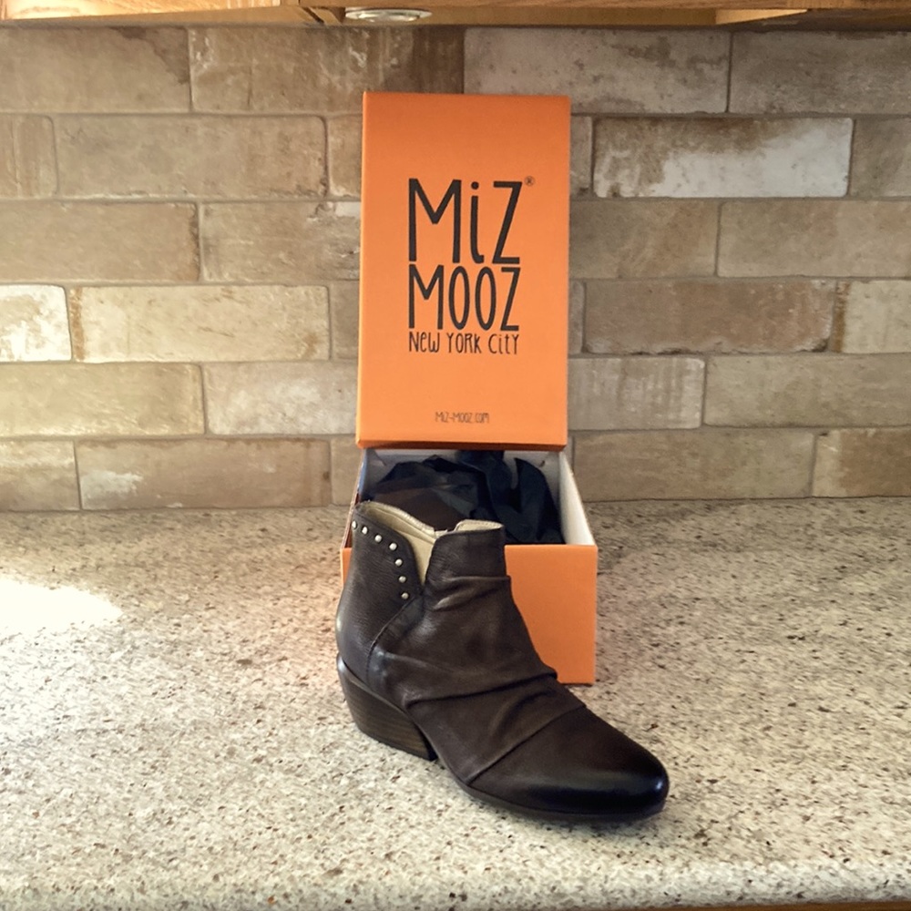 Miz Mooz New York City Mocha Leon Boots (Booties) Size EU 38/US 8